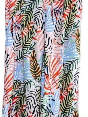 TAHARI tropical wide leg linen pants cruise resort islands 3x breezy flowy